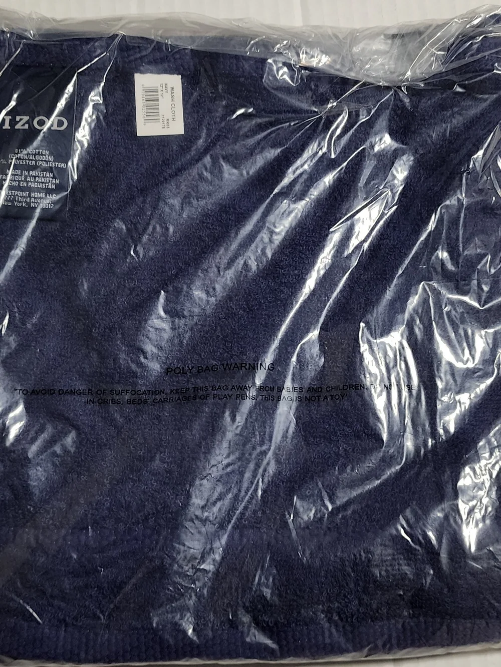 Izod Navy Blue Wash Cloth